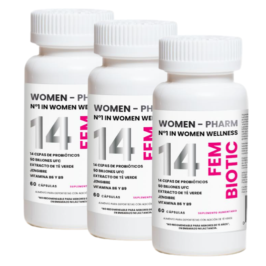 PACK 3 frascos de 14 Fem Biotic – Probióticos para la mujer